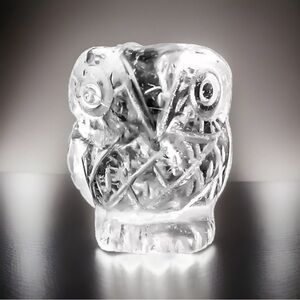 New Solid Clear Quartz Natural Crystal Owl • Bring Balance & Harmony